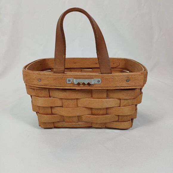 Longaberger Little Market Wall Basket 1992 Hanging Woven Wood USA Vtg - Picture 5 of 8